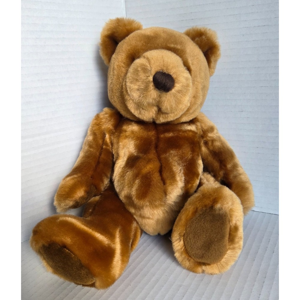 Velvets by Greek Plush Stuffed Animal Golden Brown Bear 11" Very Soft 62960